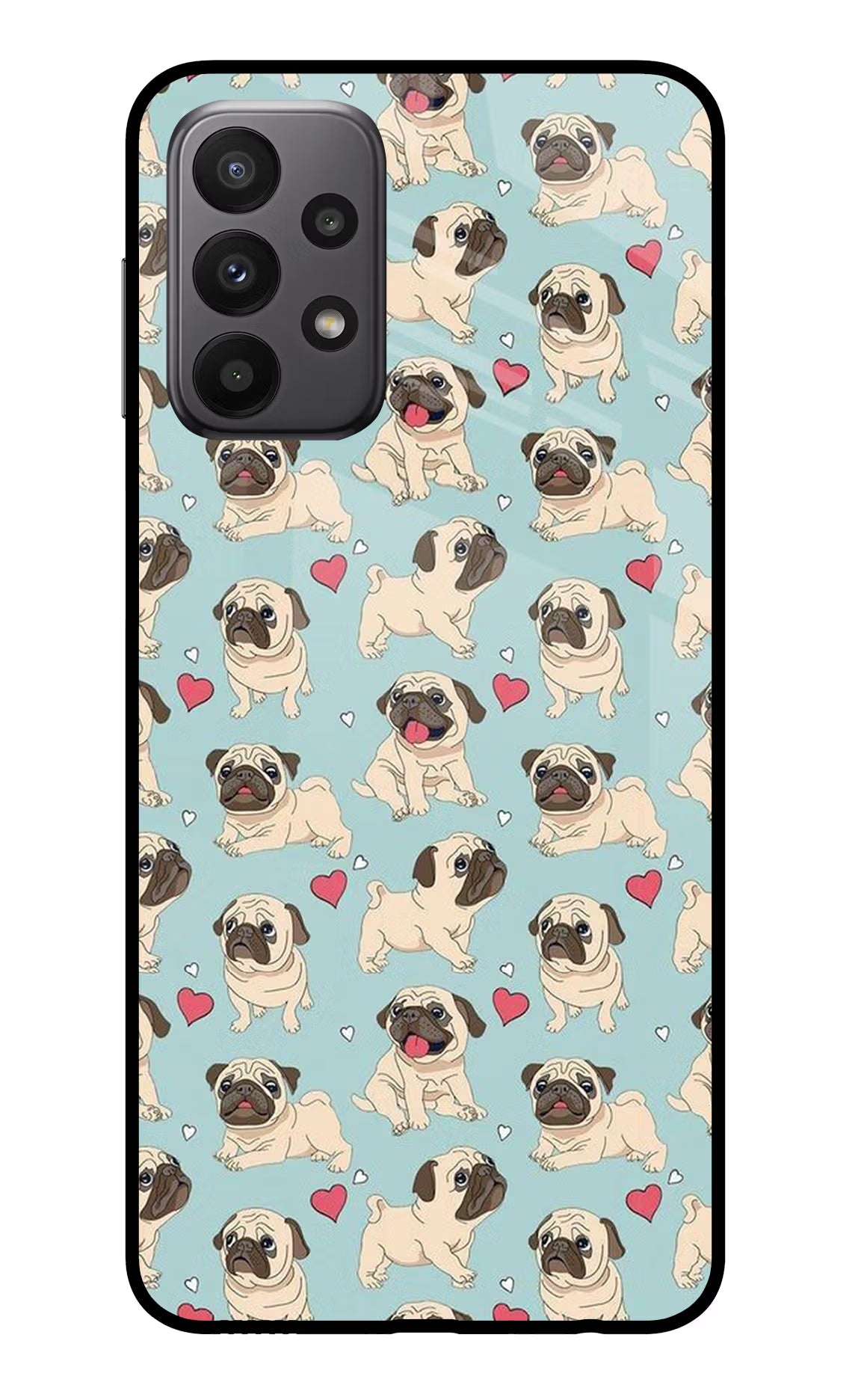 Pug Dog Samsung A23 Glass Case Back Cover by Casekaro