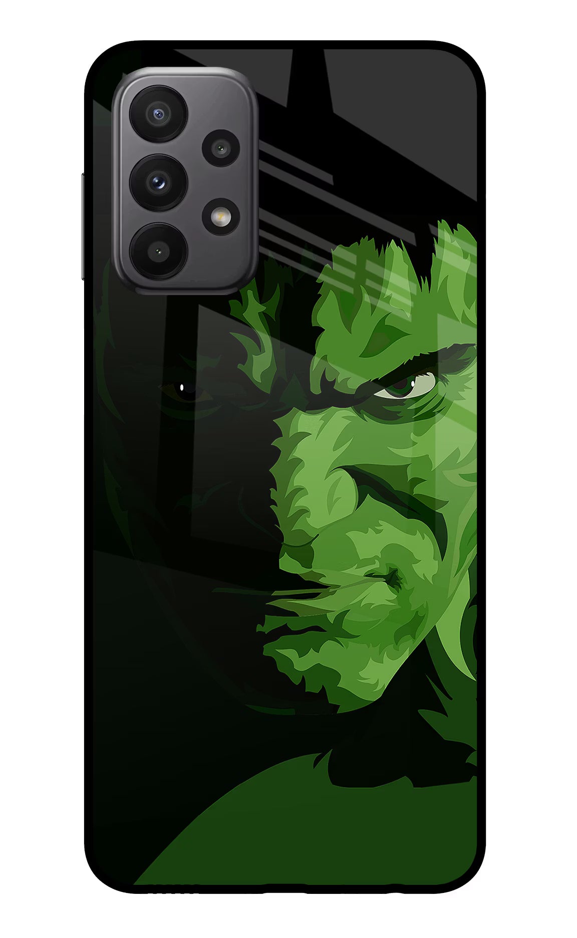 HULK Samsung A23 Glass Case Back Cover by Casekaro