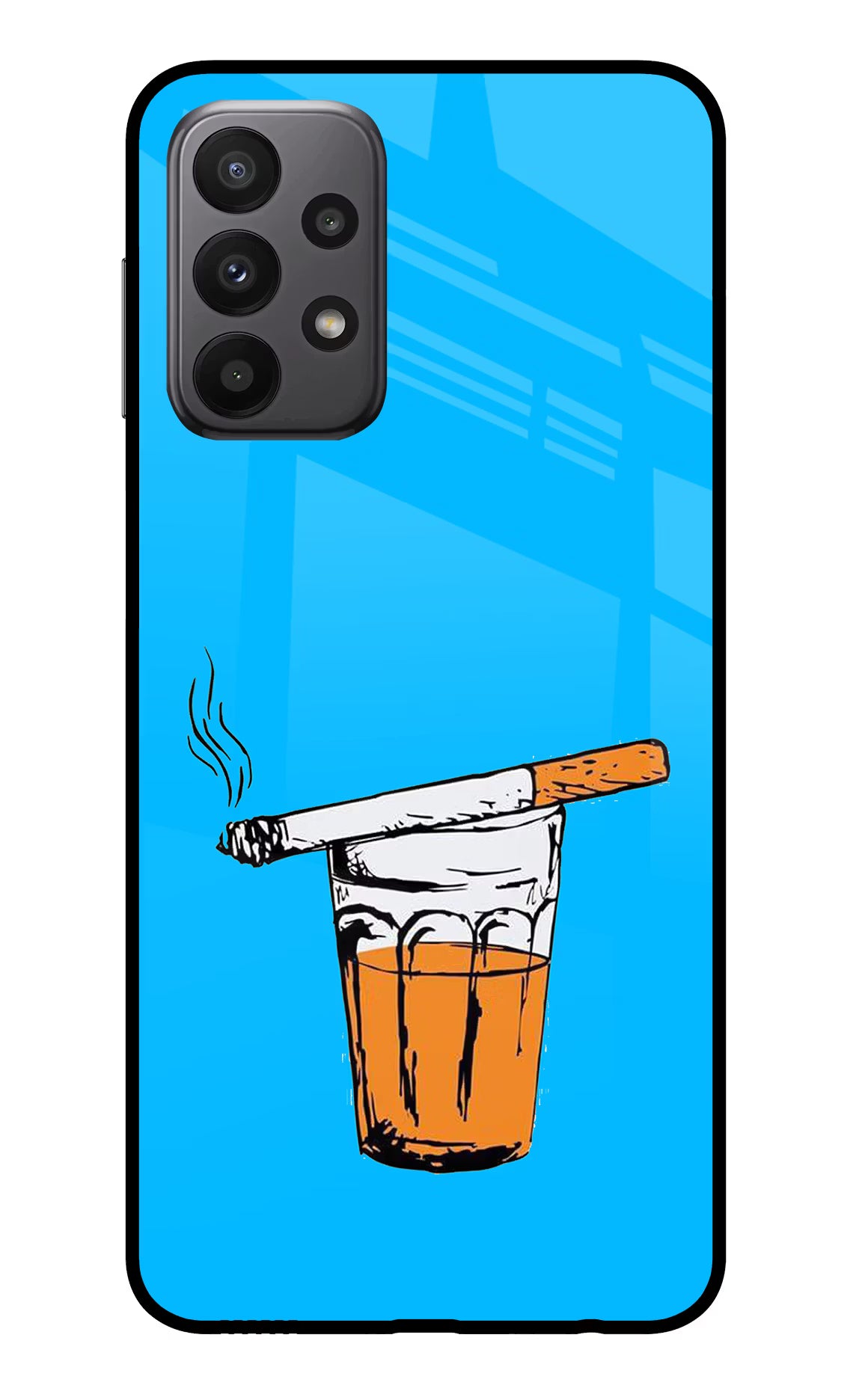 Chai Sutta Samsung A23 Glass Case Back Cover by Casekaro