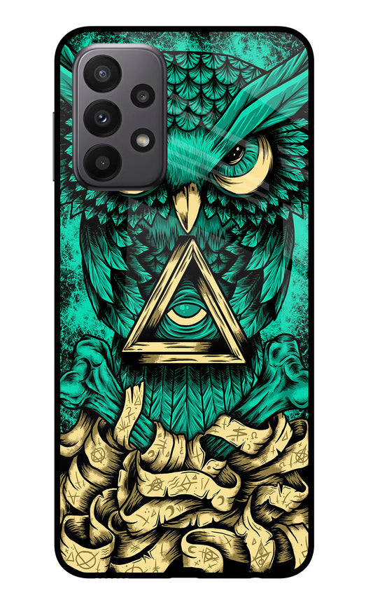 Green Owl Samsung A23 Glass Case