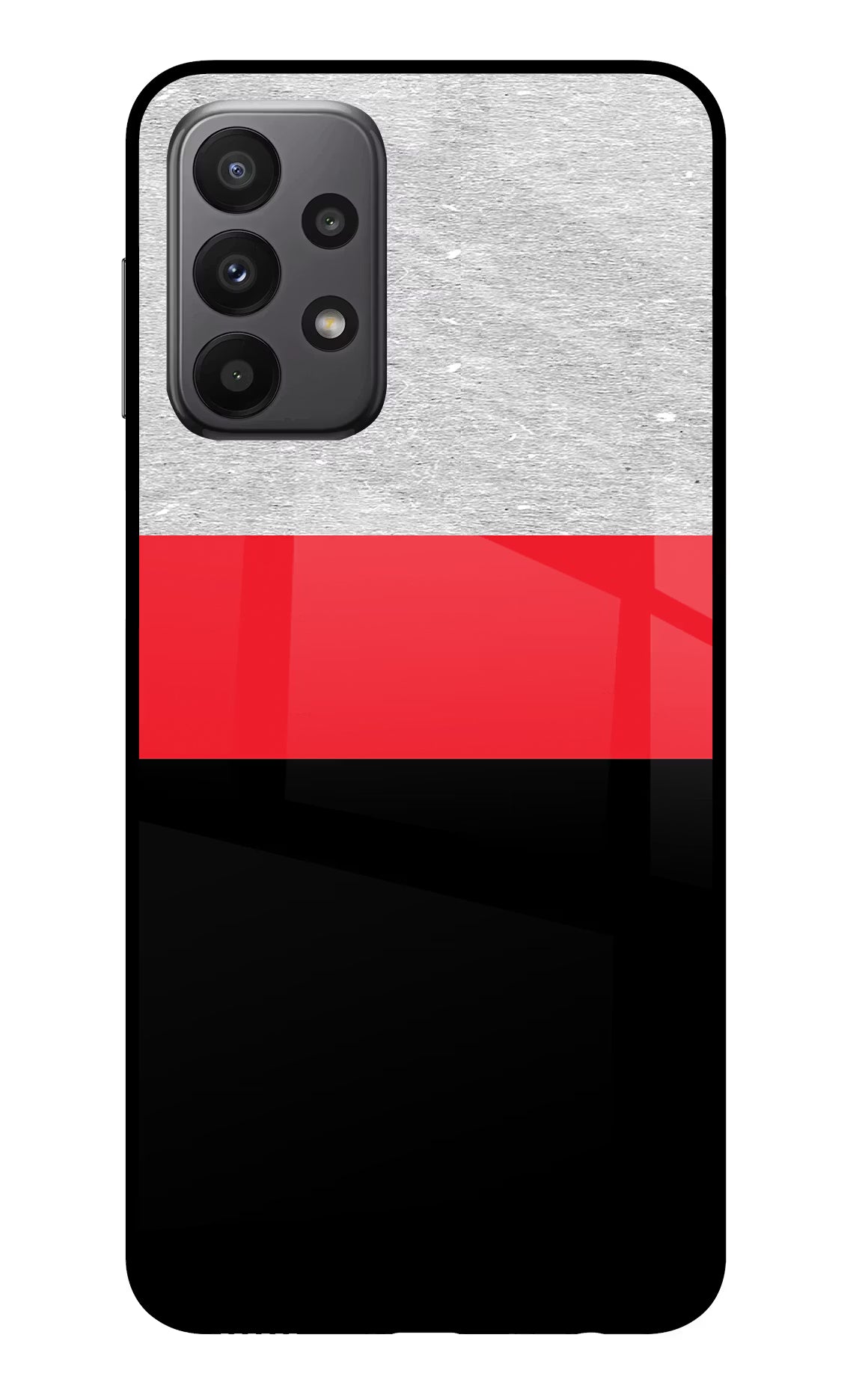 Tri Color Pattern Samsung A23 Glass Case