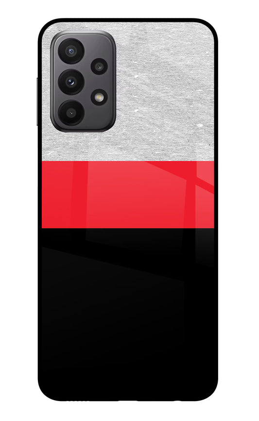 Tri Color Pattern Samsung A23 Glass Case