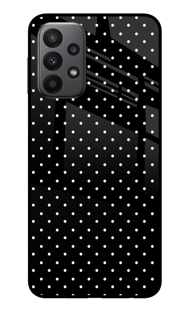 White Dots Samsung A23 Glass Case