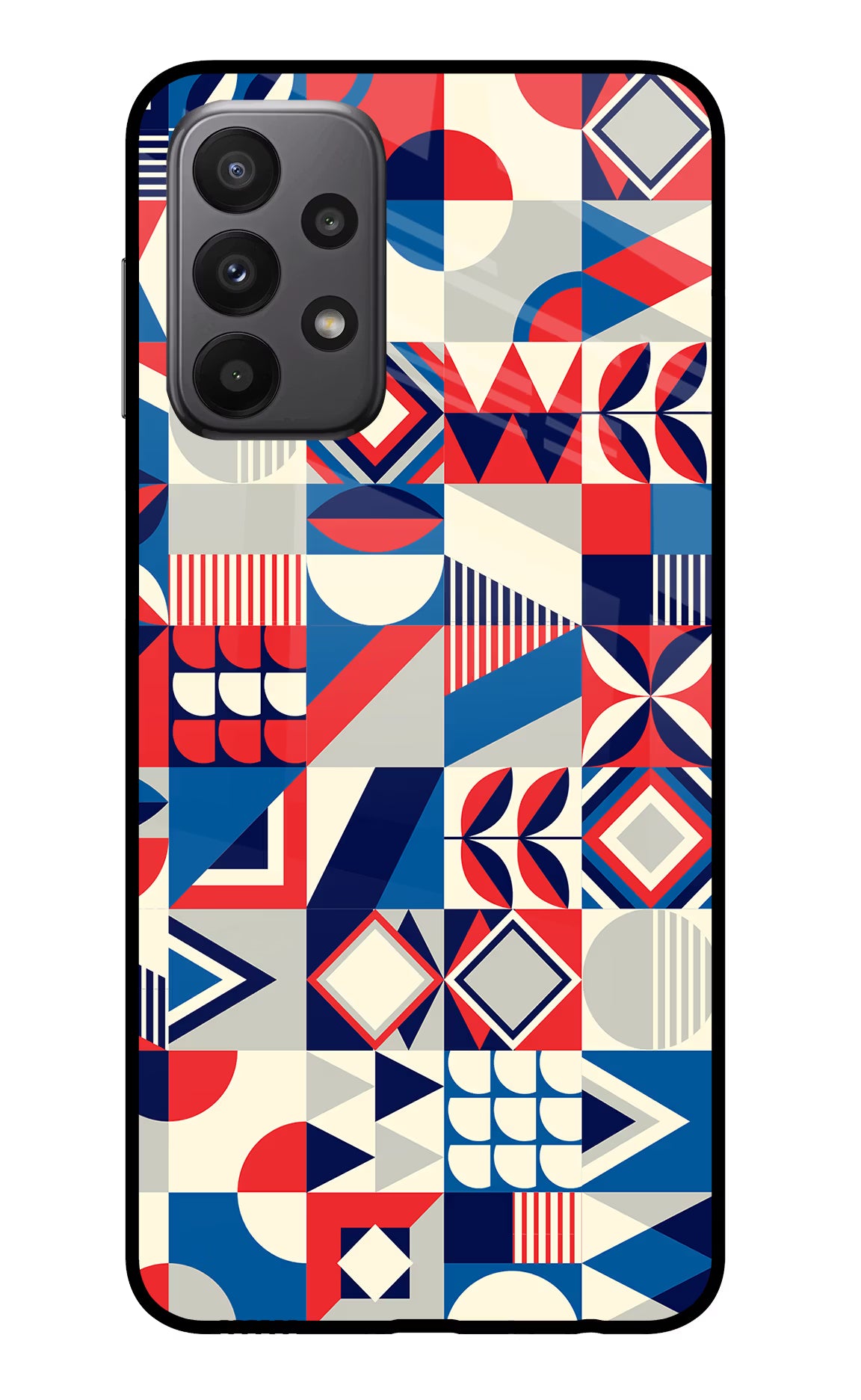 Colorful Pattern Samsung A23 Glass Case Back Cover by Casekaro