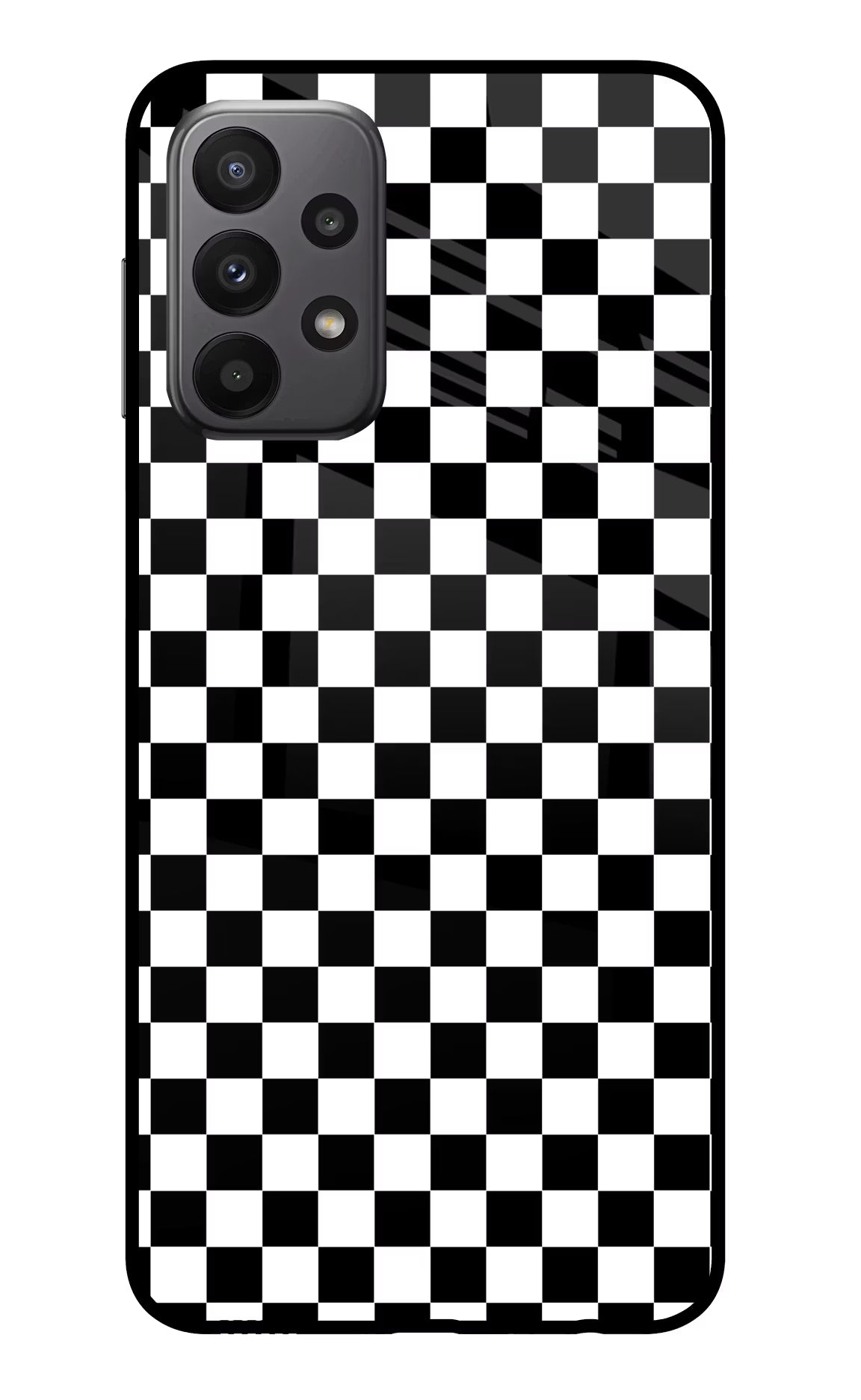 Chess Board Samsung A23 Glass Case Back Cover by Casekaro