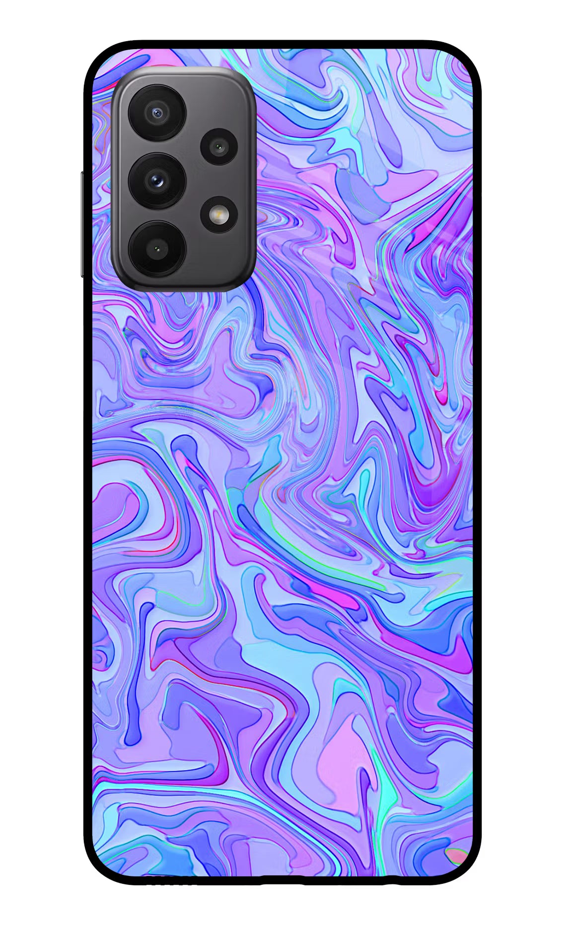 Glitter Samsung A23 Glass Case Back Cover by Casekaro