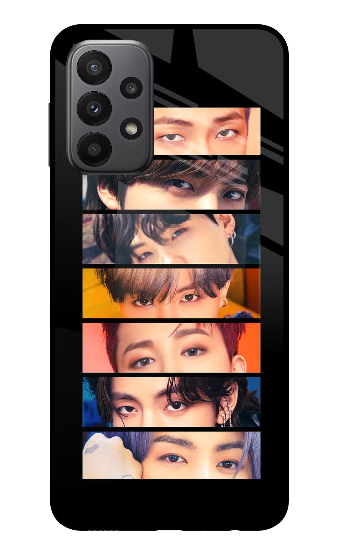 BTS Eyes Samsung A23 Glass Case Back Cover by Casekaro