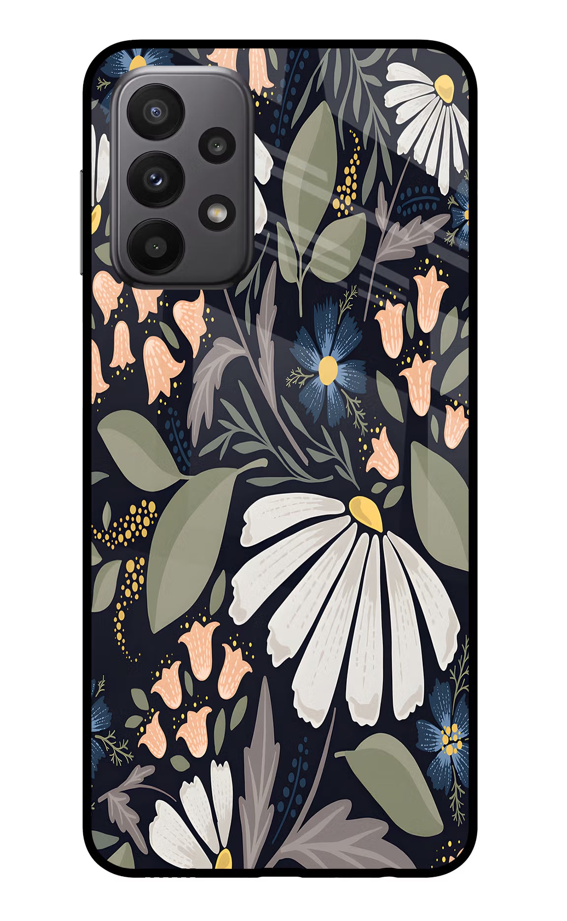 Flowers Art Samsung A23 Glass Case Back Cover by Casekaro