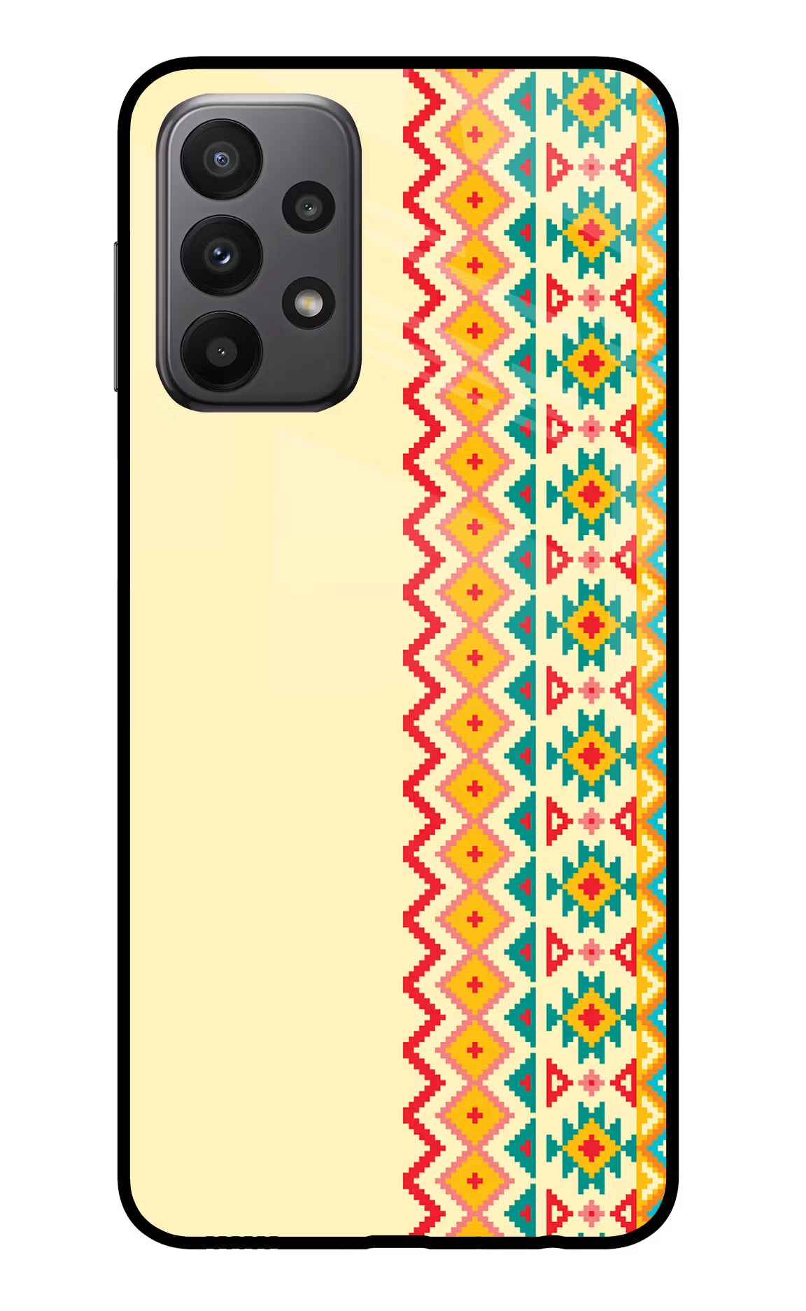 Ethnic Seamless Samsung A23 Glass Case Back Cover by Casekaro