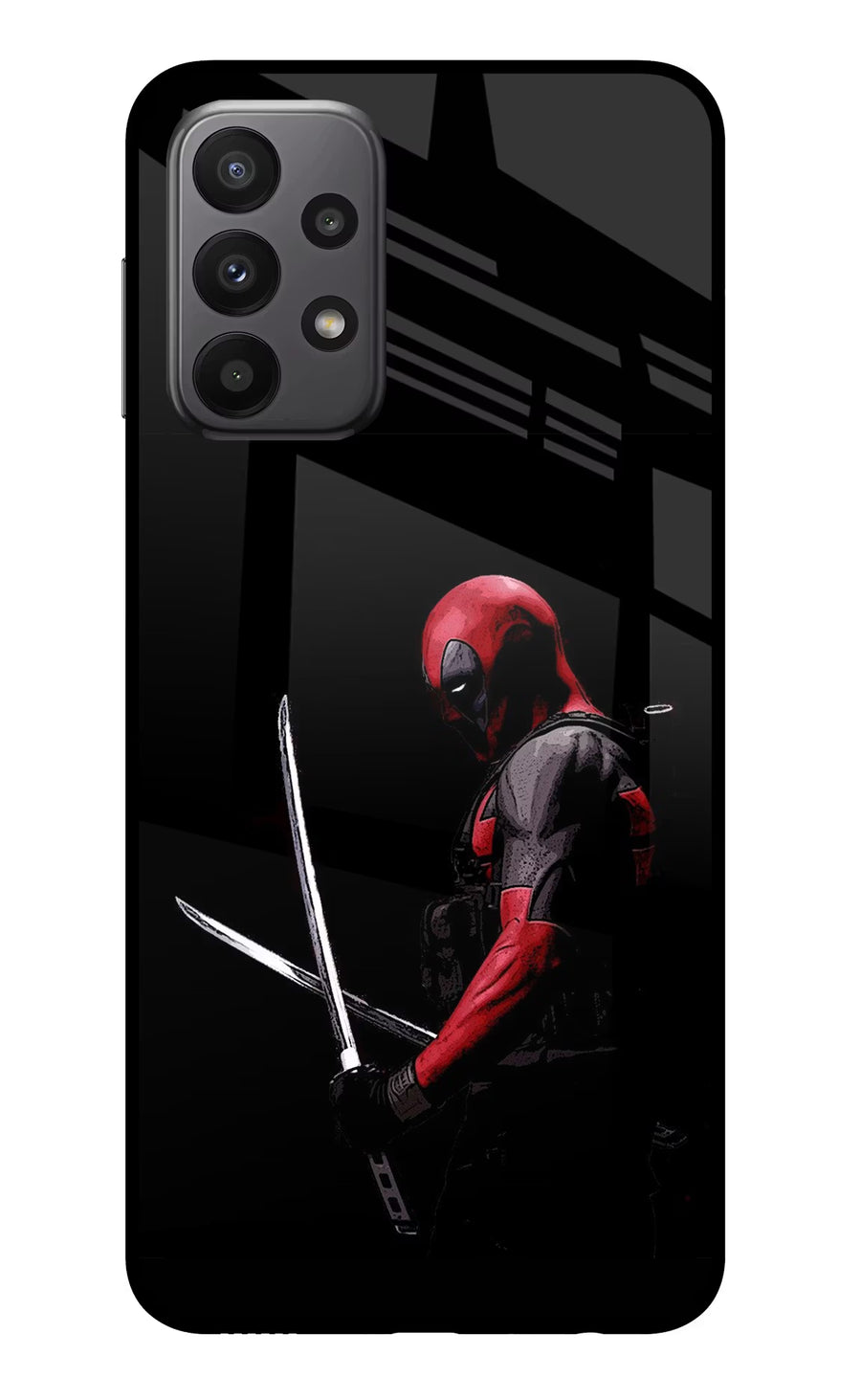 Deadpool Samsung A23 Back Cover, Glass case