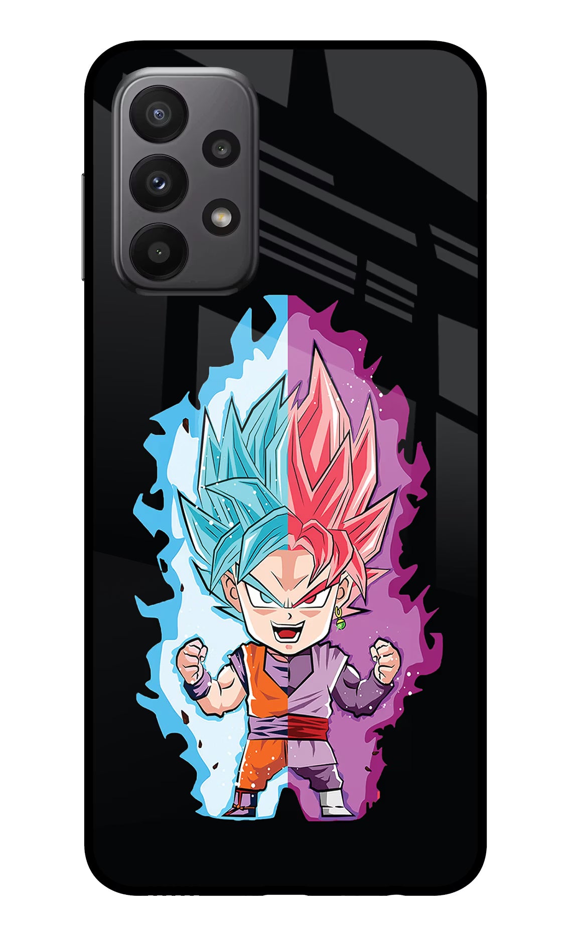 Chota Goku Samsung A23 Glass Case Back Cover by Casekaro
