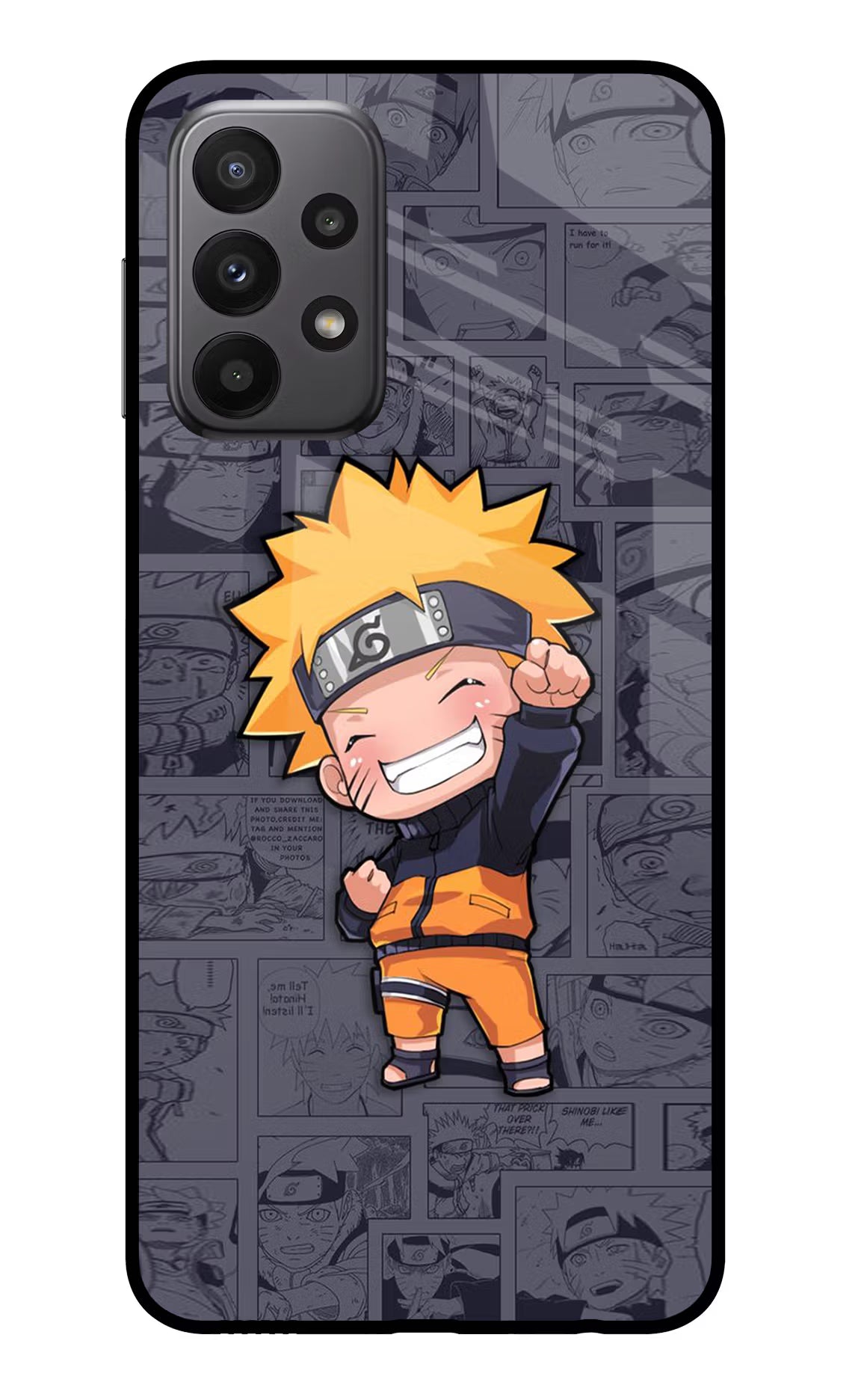 Chota Naruto Samsung A23 Glass Case Back Cover by Casekaro