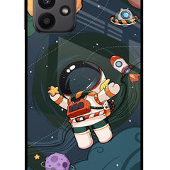 Cartoon Astronaut Samsung A23 Glass Case