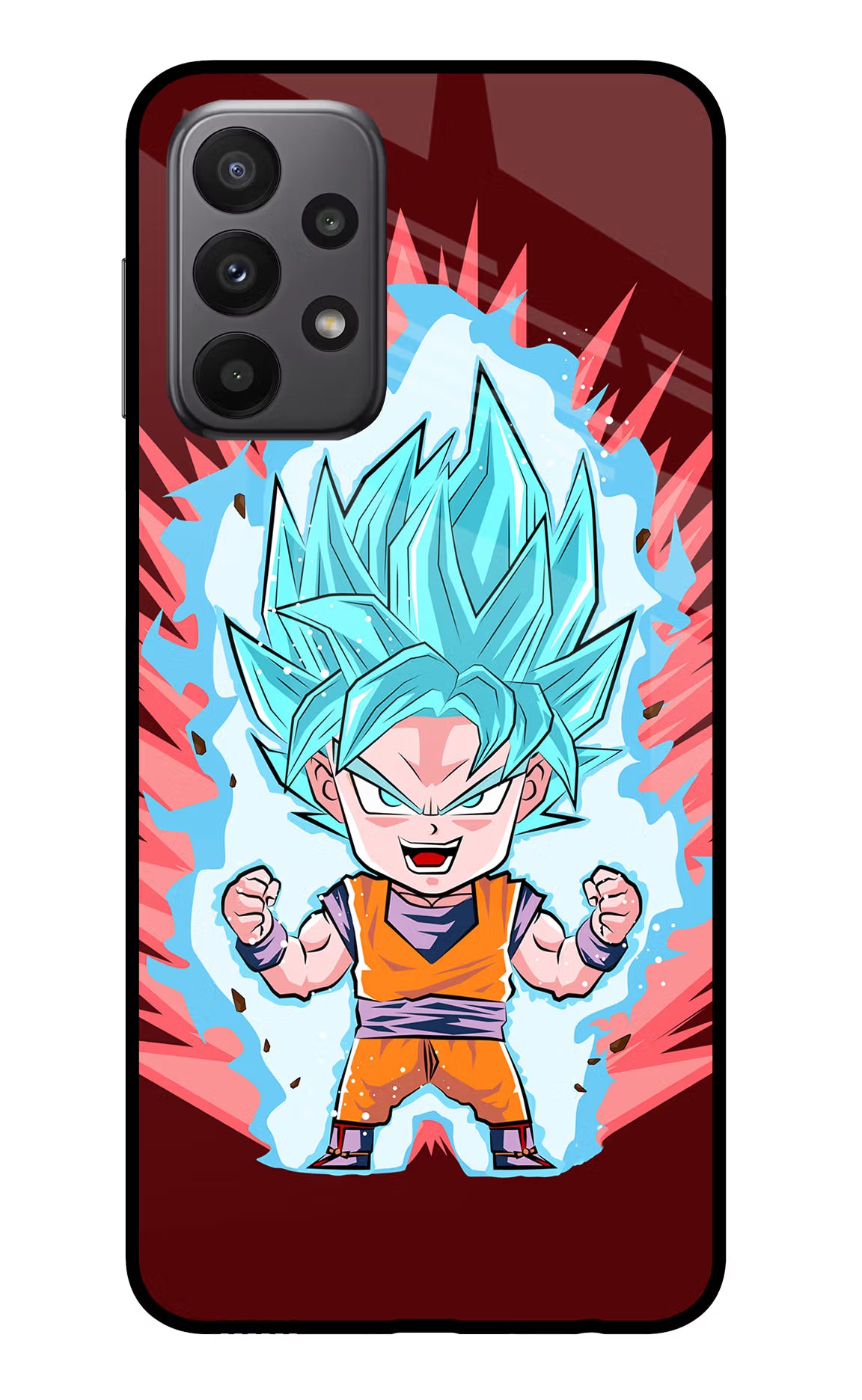 Goku Little Samsung A23 Glass Case Back Cover by Casekaro