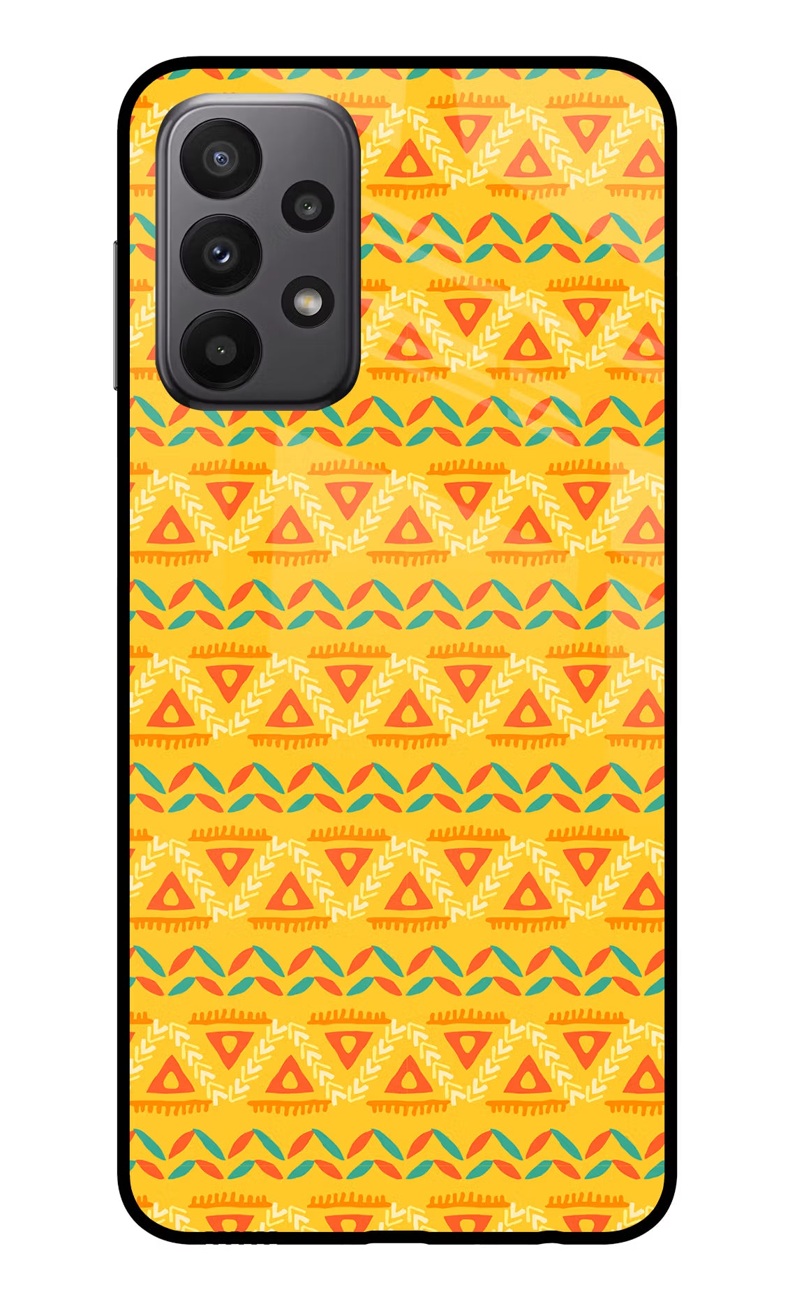 Tribal Pattern Samsung A23 Glass Case Back Cover by Casekaro