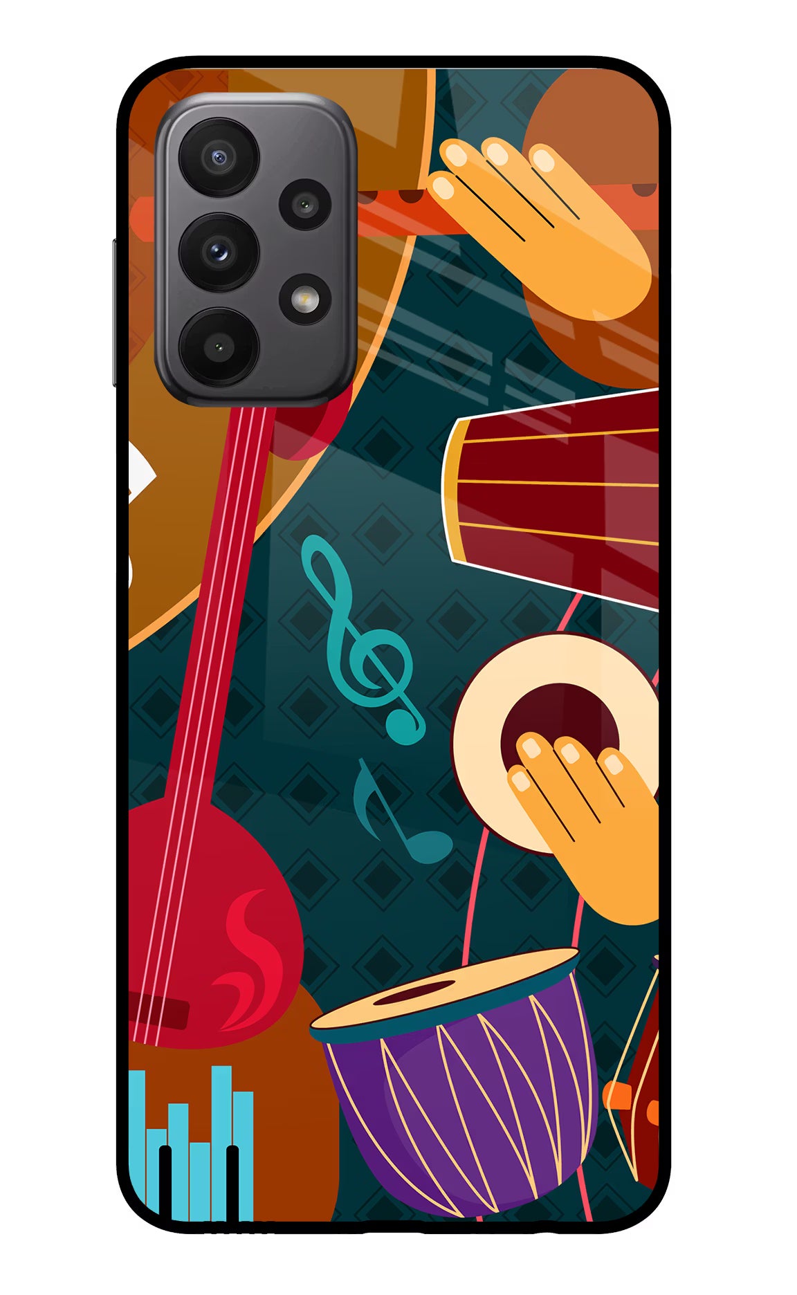 Music Instrument Samsung A23 Glass Case Back Cover by Casekaro