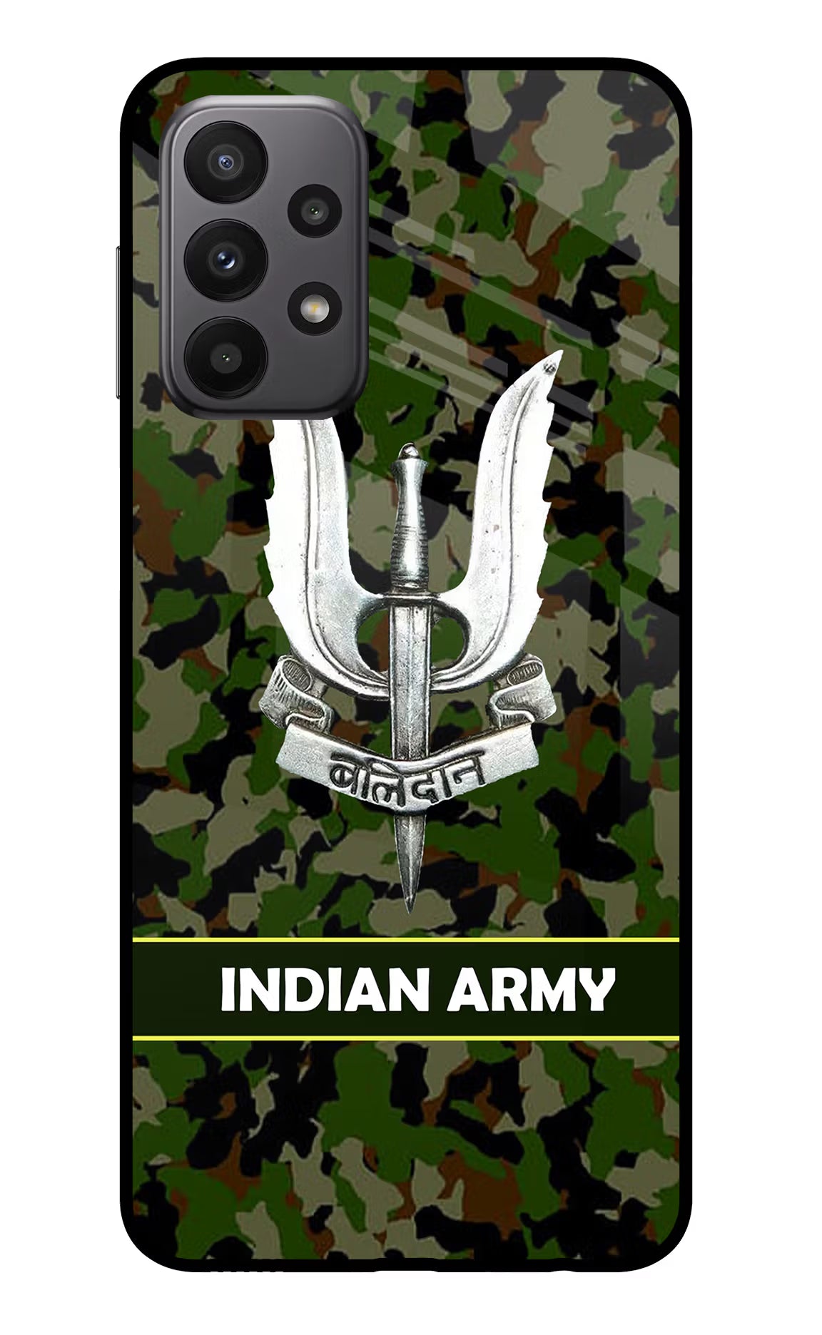 Balidan Indian Logo Samsung A23 Glass Case Back Cover by Casekaro