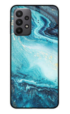 Blue Glitter Marble Samsung A23 Glass Case