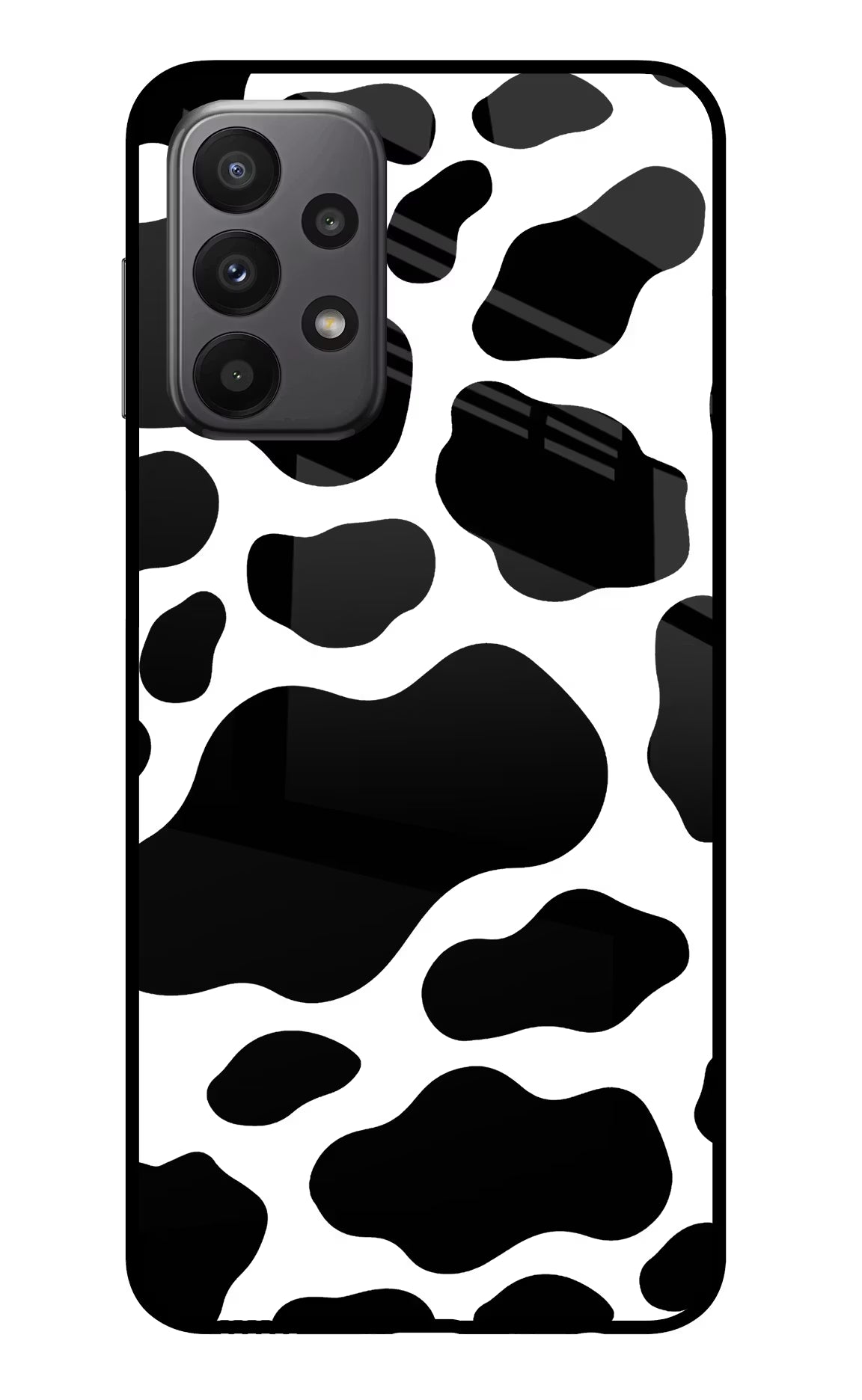 Cow Spots Samsung A23 Glass Case Back Cover by Casekaro