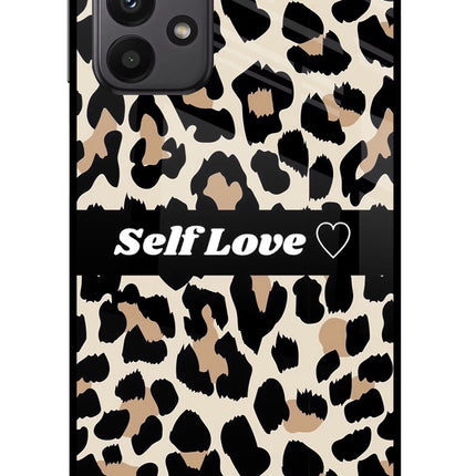 Leopard Print Self Love Samsung A23 Glass Case