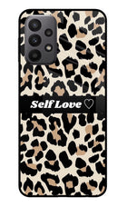 Leopard Print Self Love Samsung A23 Glass Case
