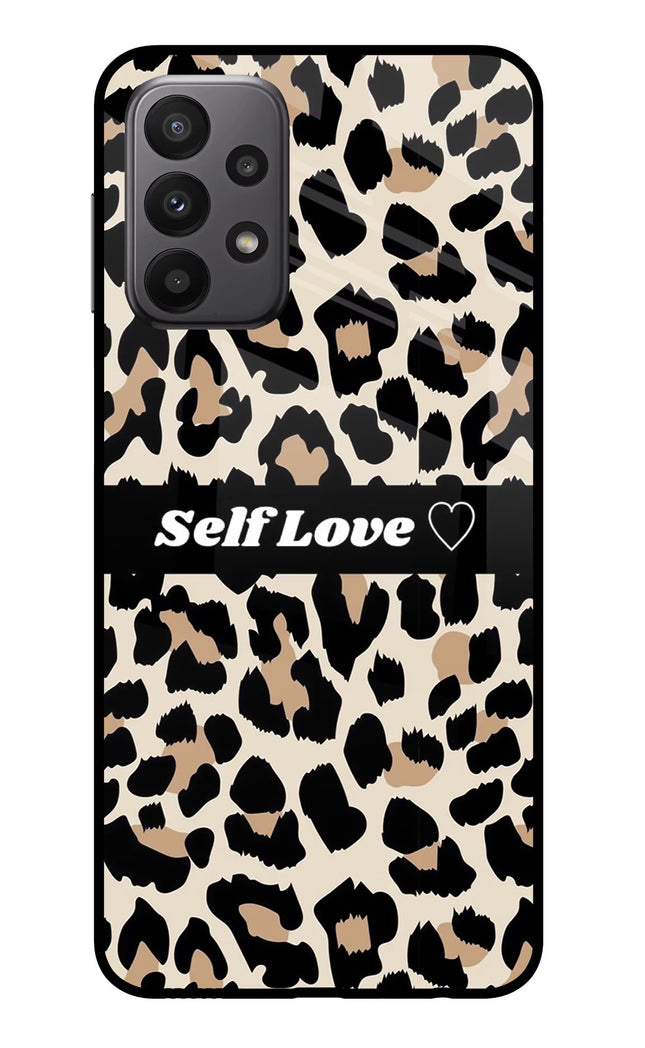 Leopard Print Self Love Samsung A23 Glass Case
