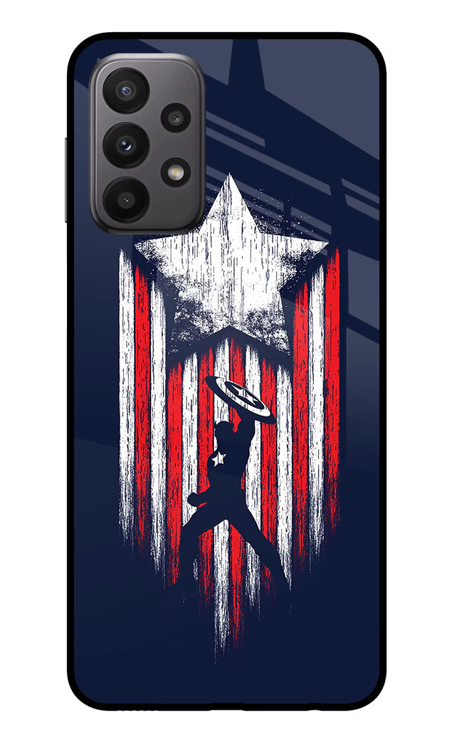 Captain America Marvel Art Samsung A23 Glass Case