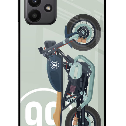 Classic Cafe Racer 99 Samsung A23 Glass Case Back Cover by Casekaro