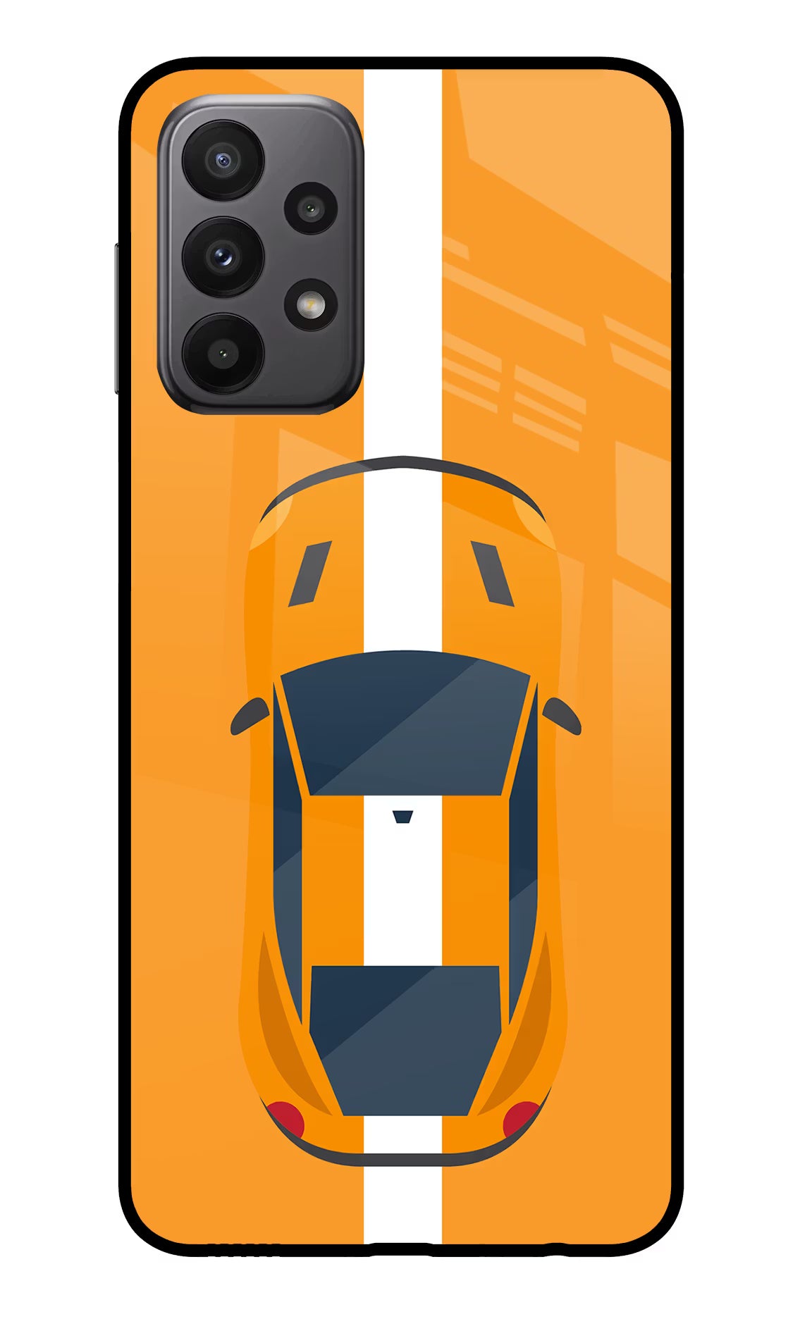 Highway Pursuit Samsung A23 Glass Case Back Cover by Casekaro