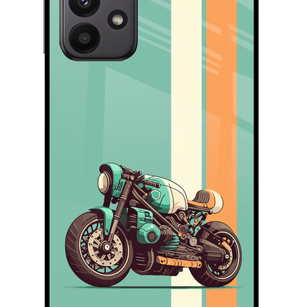 Striped Moto Drift Samsung A23 Glass Case