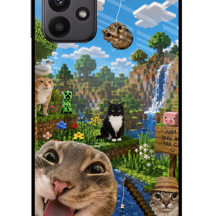 Minecraft Cat Chaos Samsung A23 Glass Case