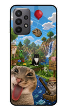 Minecraft Cat Chaos Samsung A23 Glass Case