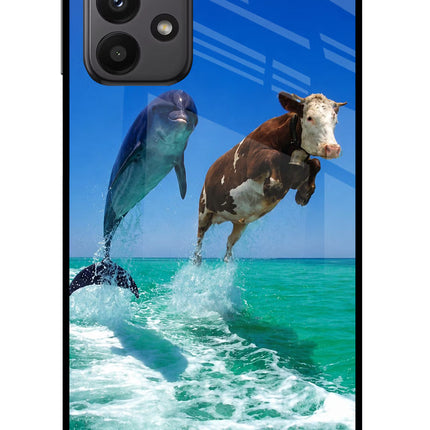 Dolphin vs Cow Samsung A23 Glass Case