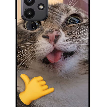 Silly Cat Call Samsung A23 Glass Case