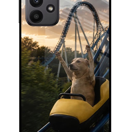 Rollercoaster Dog Samsung A23 Glass Case