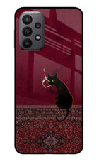 Midnight Cat Samsung A23 Glass Case