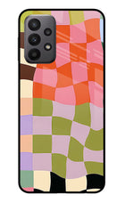 Wavy Grid Samsung A23 Glass Case
