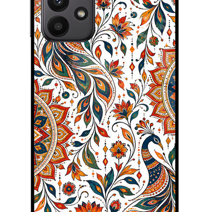 White Mayura Samsung A23 Glass Case