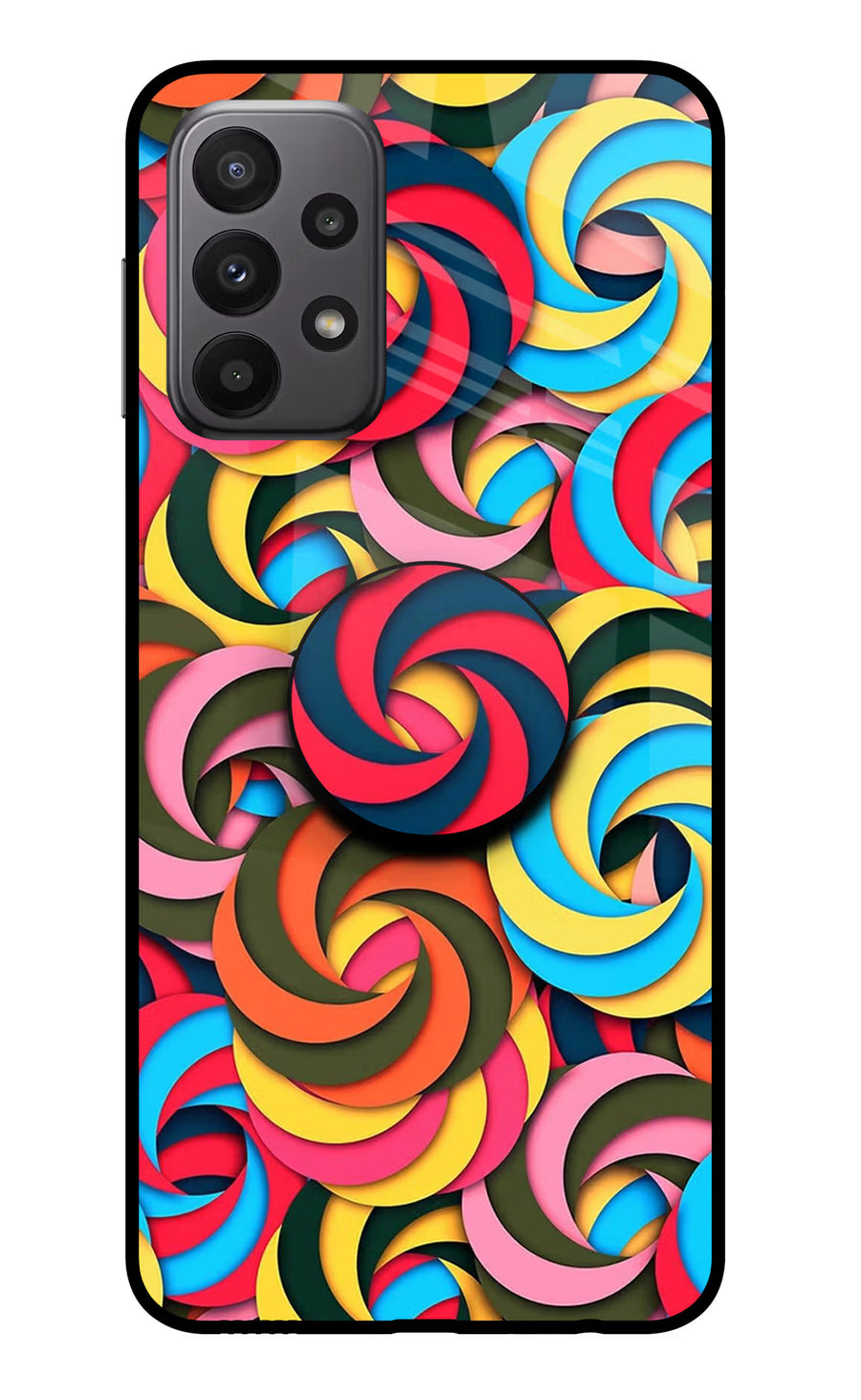 Spiral Pattern Samsung A23 Pop Case, Glass case