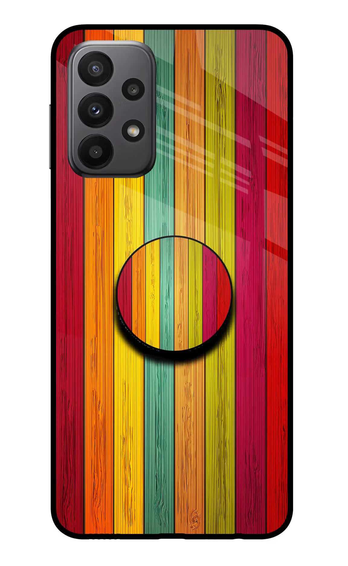Multicolor Wooden Samsung A23 Pop Case by Casekaro