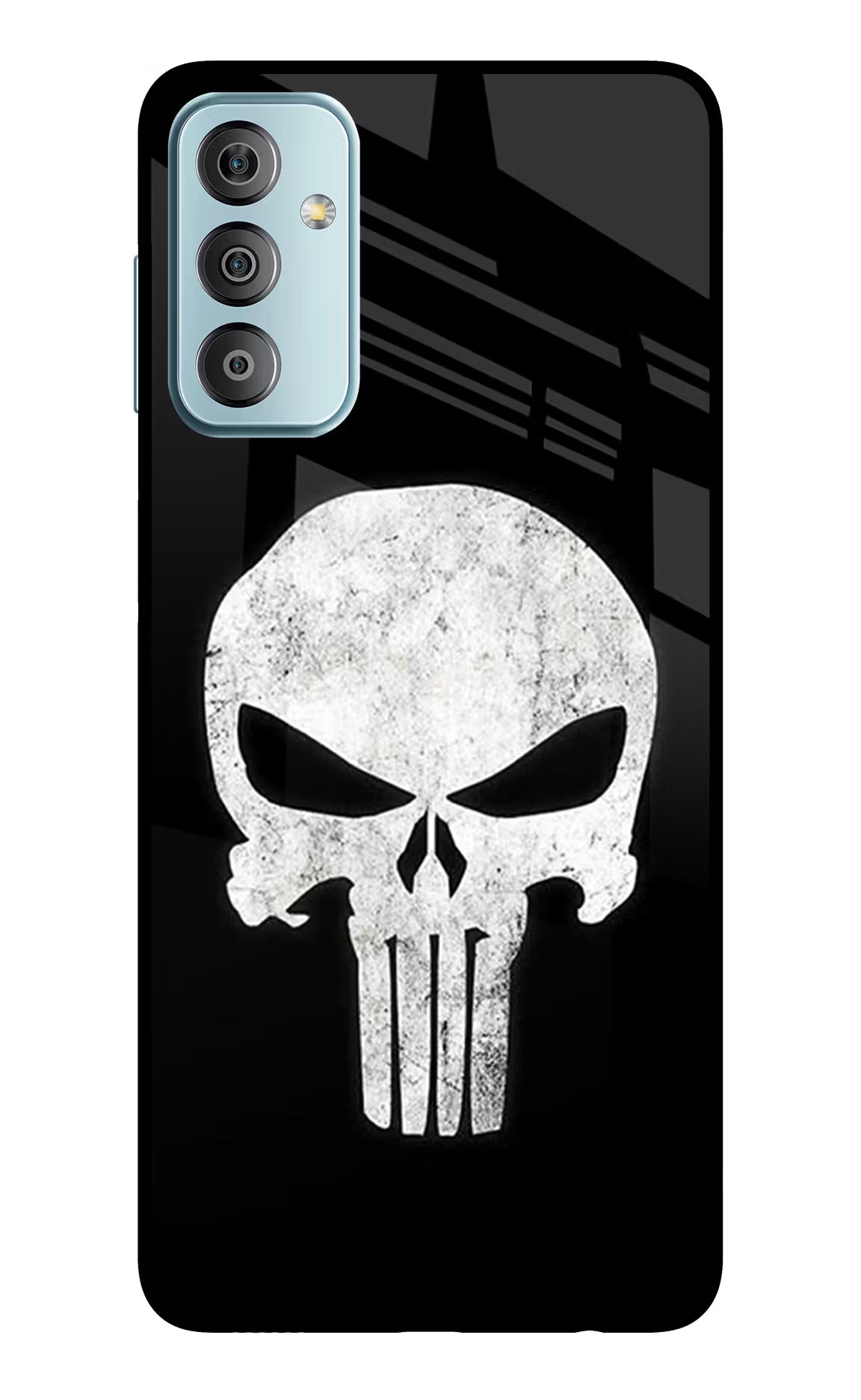 Punisher Skull Samsung F23 5G Glass Case Back Cover by Casekaro