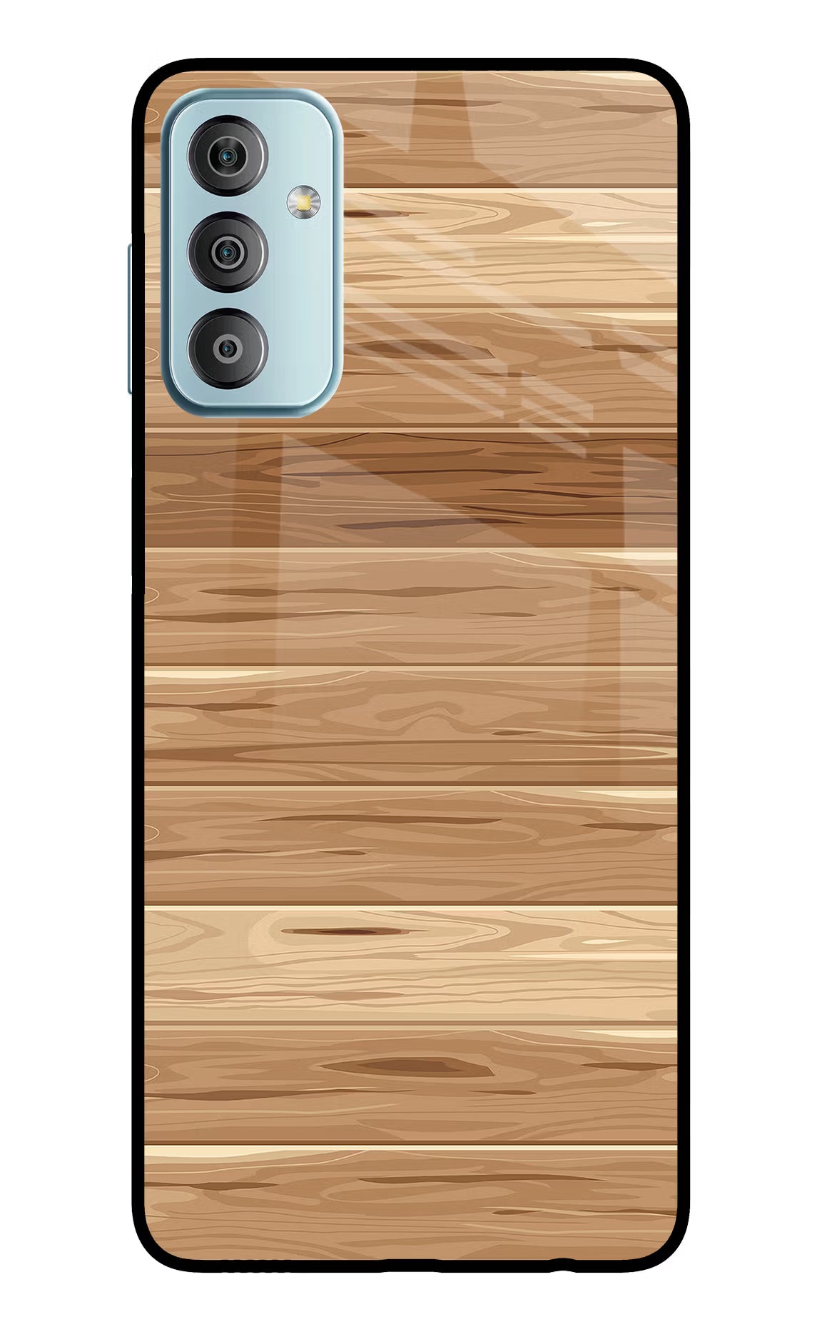 Wooden Vector Samsung F23 5G Glass Case Back Cover by Casekaro