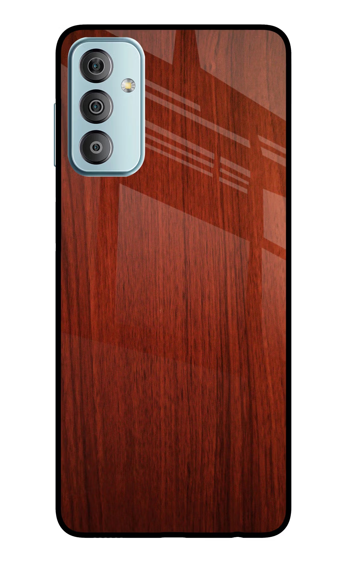 Wooden Plain Pattern Samsung F23 5G Glass Case Back Cover by Casekaro