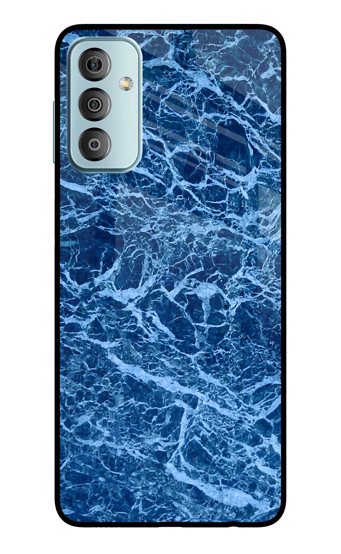 Blue Marble Samsung F23 5G Glass Case Back Cover by Casekaro