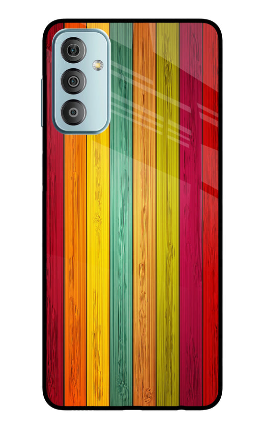 Multicolor Wooden Samsung F23 5G Glass Case