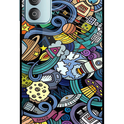 Space Abstract Samsung F23 5G Glass Case Back Cover by Casekaro