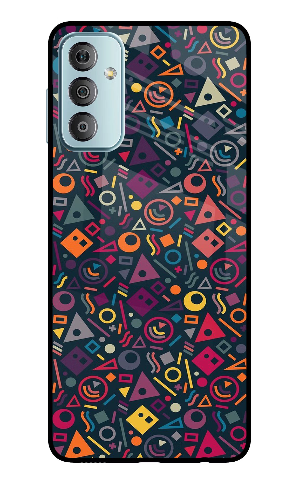Geometric Abstract Samsung F23 5G Glass Case Back Cover by Casekaro