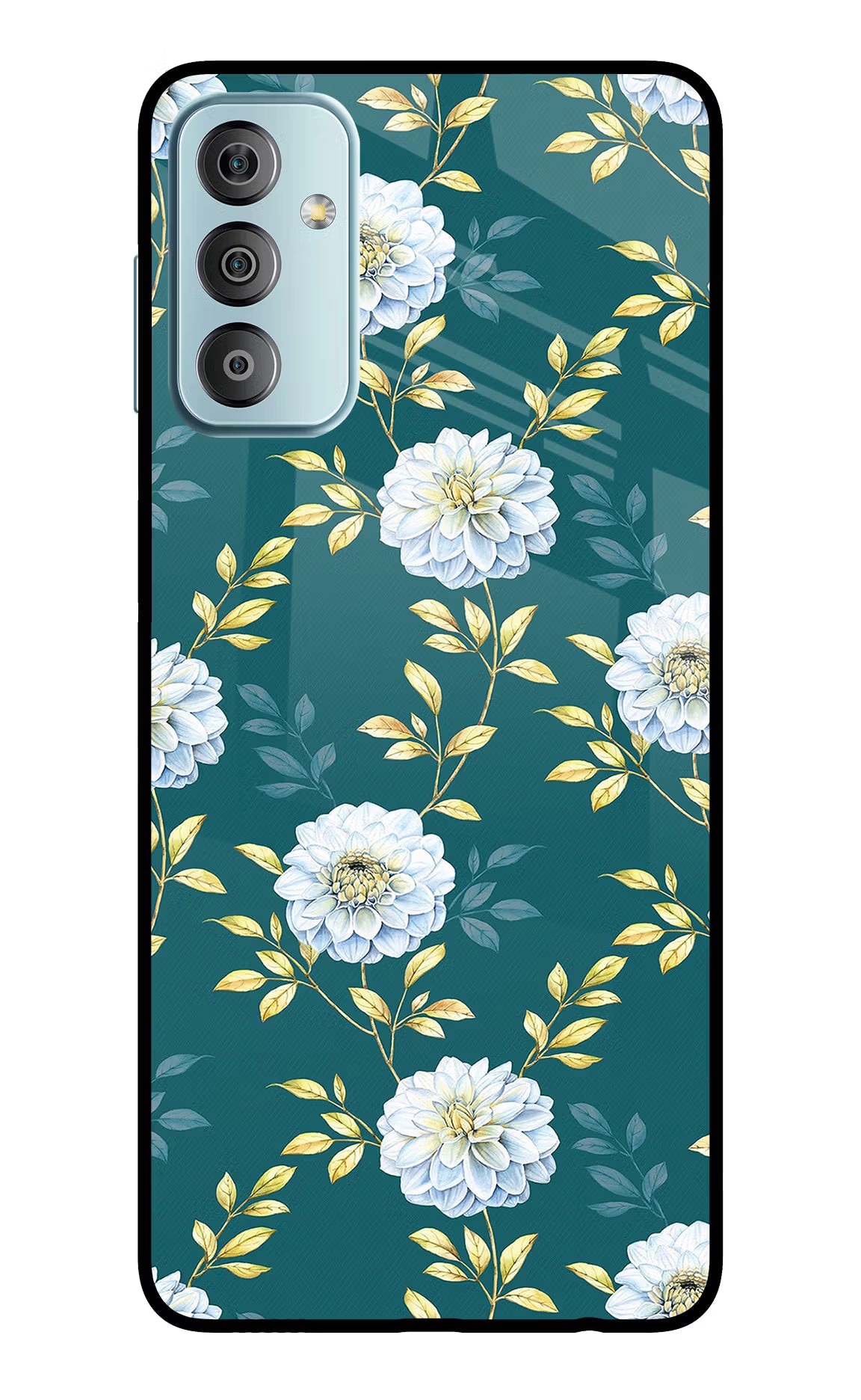Flowers Samsung F23 5G Glass Case Back Cover by Casekaro