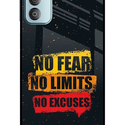 No Fear No Limits No Excuse Samsung F23 5G Glass Case