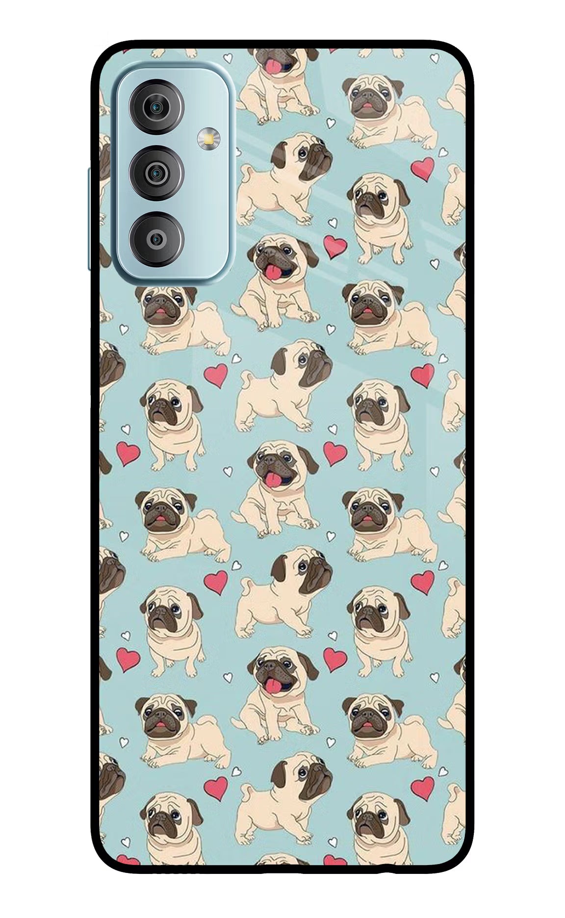 Pug Dog Samsung F23 5G Glass Case Back Cover by Casekaro